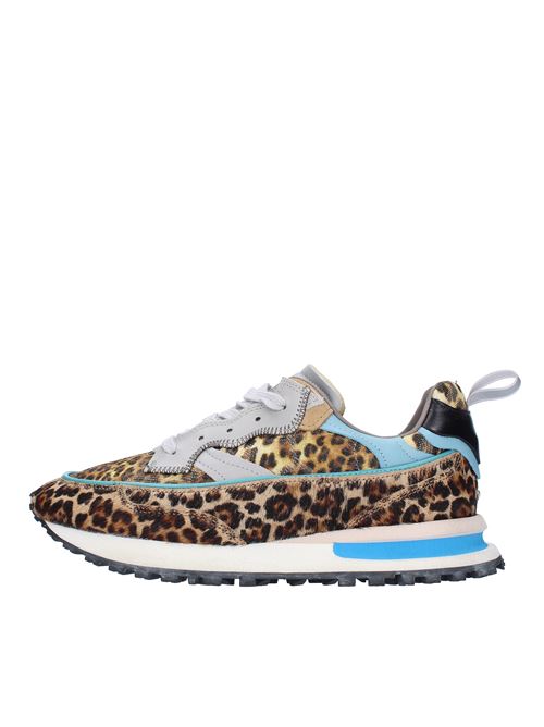 THREEDOME model sneakers made of leather and pony skin. Lace-up front closure HIDNANDER | THREEDOME.ZERO HD2WS231 300ANIMALIER